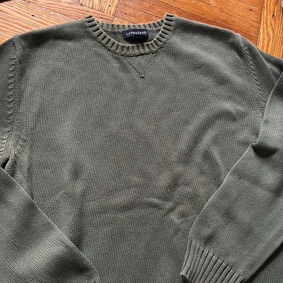 Lands' End Men's Green Sweater - Picture 2 of 4
